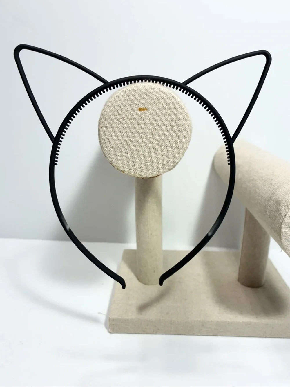 3 Pc Cat Ear Headband Lot: Black Rhinestone, Leopard Print Fleece, Black Plastic